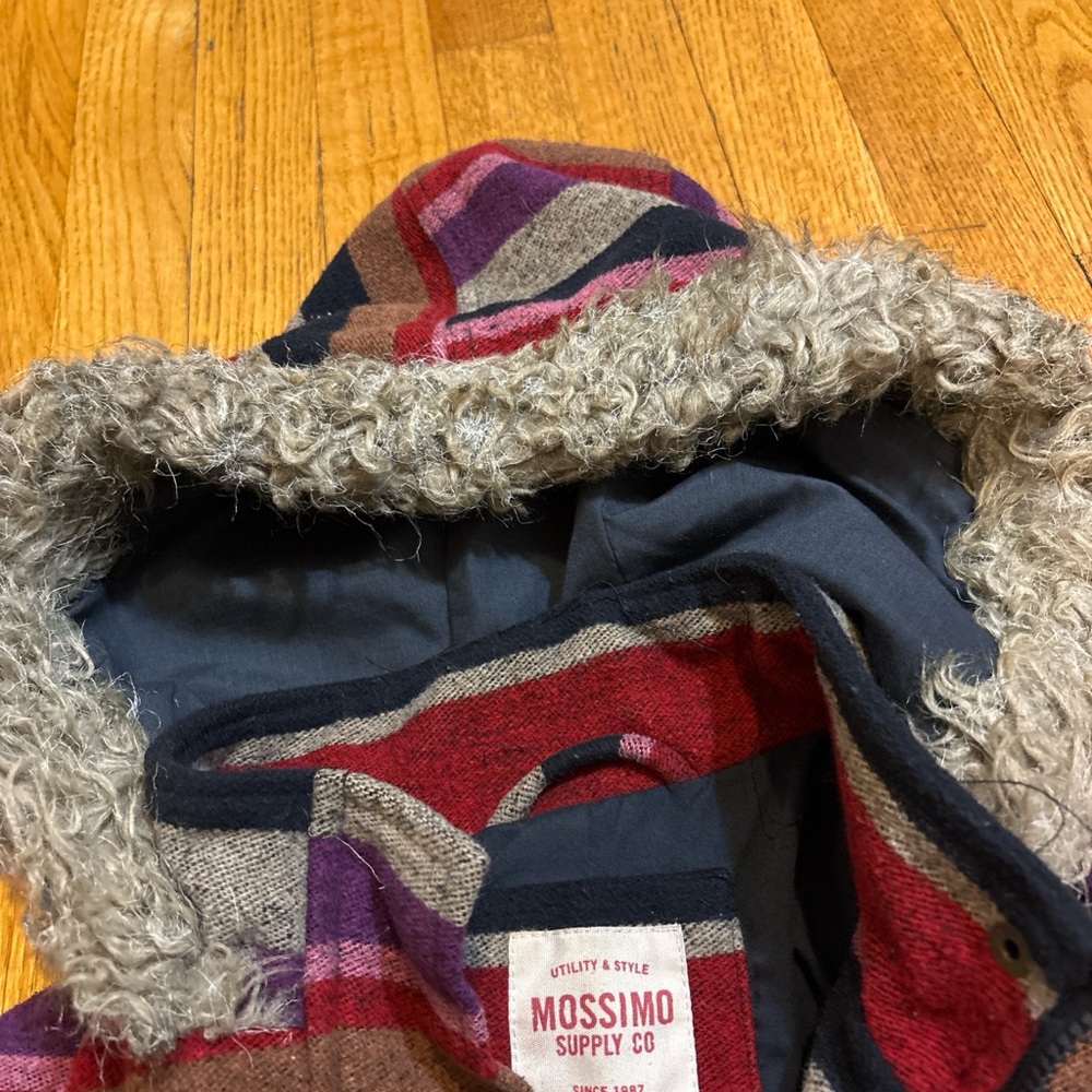 Mossimo Supply Co. Striped Hooded Jacket in Red, Navy & Purple - Picture 4 of 6